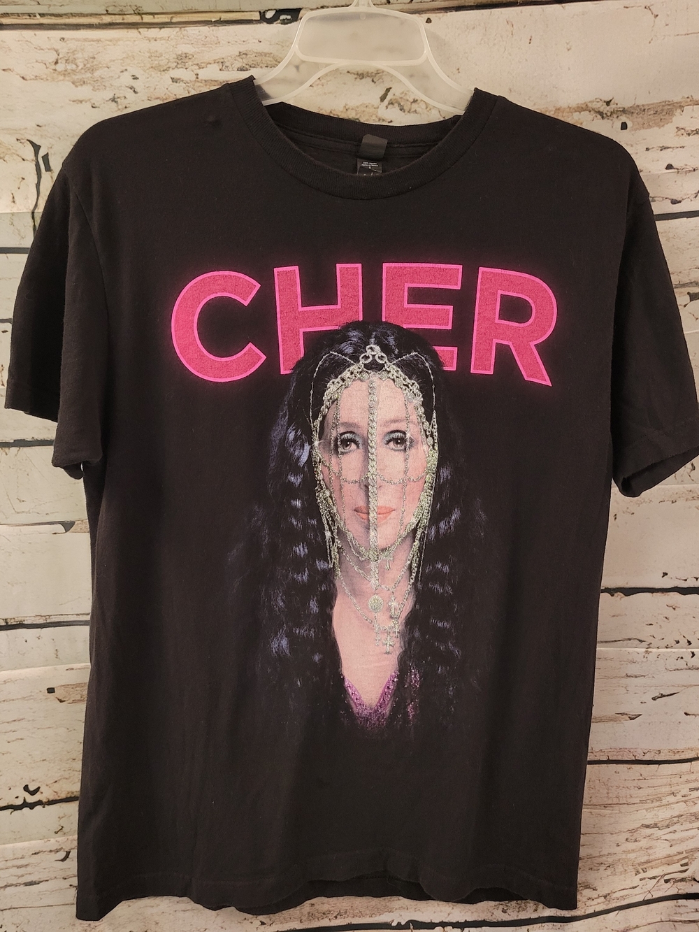 Cher D2K Dressed to Kill Tour 2014 Concert T-Shirt Black Graphic Tee Size L